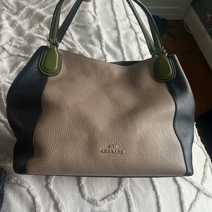 Coach Edie color block shoulder bag, excellent condition.